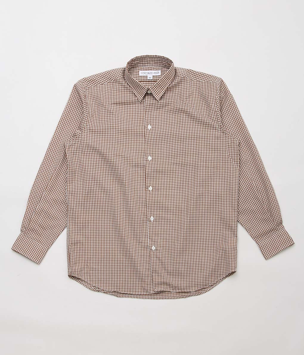 INDIVIDUALIZED SHIRTS×MAIDENS SHOP ''SUPER 130's WOOL REGULAR COLLAR SHIRT'' (BROWN GINGHAM)