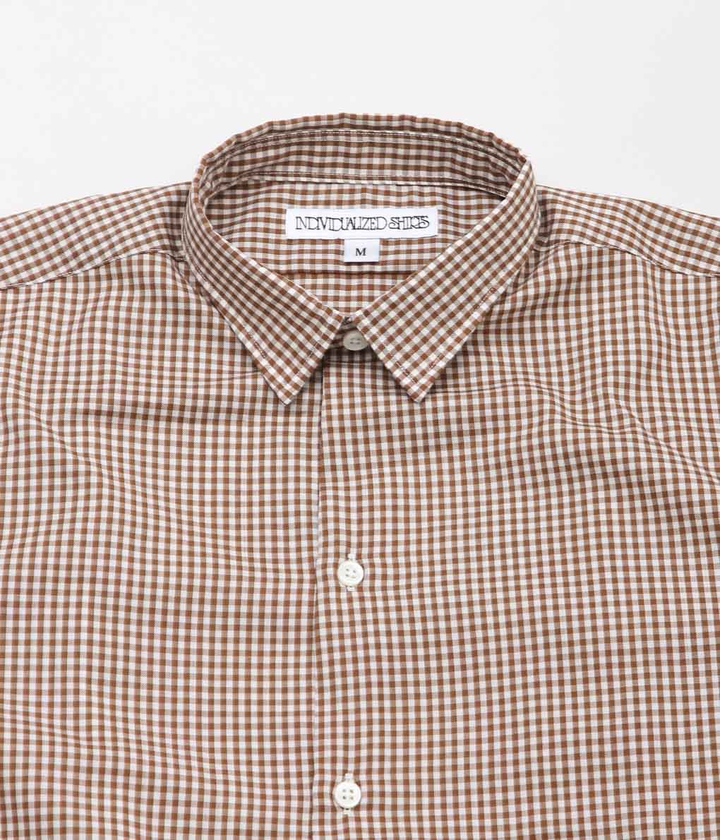 INDIVIDUALIZED SHIRTS×MAIDENS SHOP ''SUPER 130's WOOL REGULAR COLLAR SHIRT'' (BROWN GINGHAM)