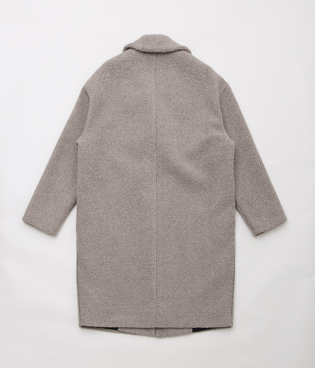 HARRIS WHARF LONDON ''WOMEN DROPPED SHOULDER D.Ｂ. COAT BOUCLE'' (TAUPE)