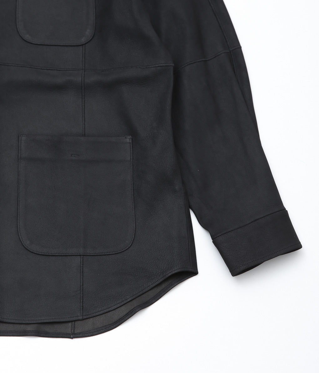 GORSCH ''LAMB LEATHER SHIRT JACKET'' (BLACK)