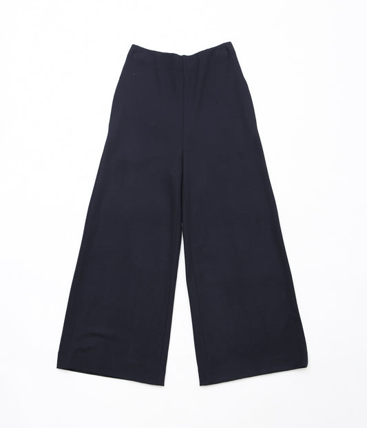 HARRIS WHARF LONDON ''WOMEN WIDE-LEG CROPPED TROUSERS SUPERFINE MERINO'' (NAVY BLUE)