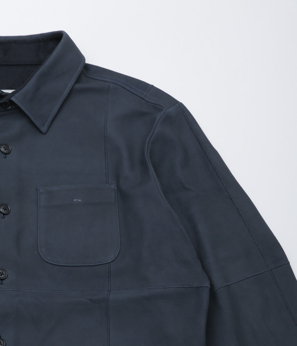 GORSCH ''LAMB LEATHER SHIRT JACKET'' (NAVY)