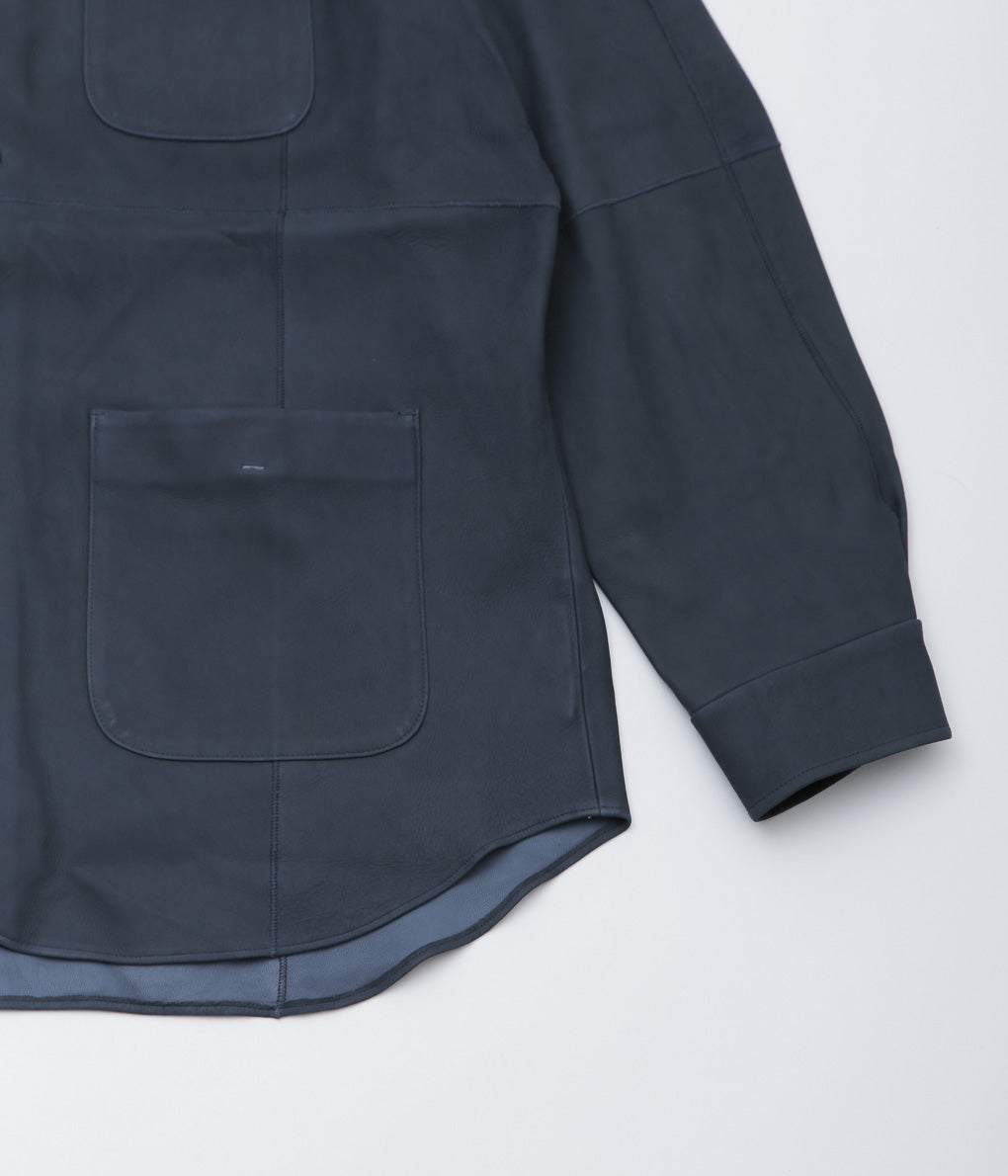 GORSCH ''LAMB LEATHER SHIRT JACKET'' (NAVY)