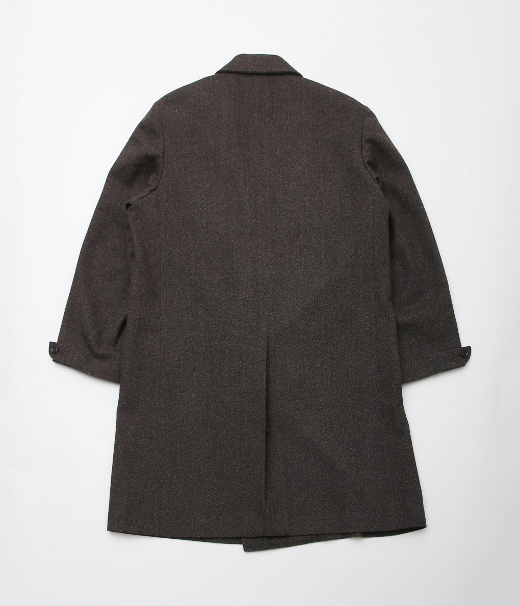 GORSCH ''HERRING BONE WOOL PEAKED LAPEL COAT'' (BISTRE)