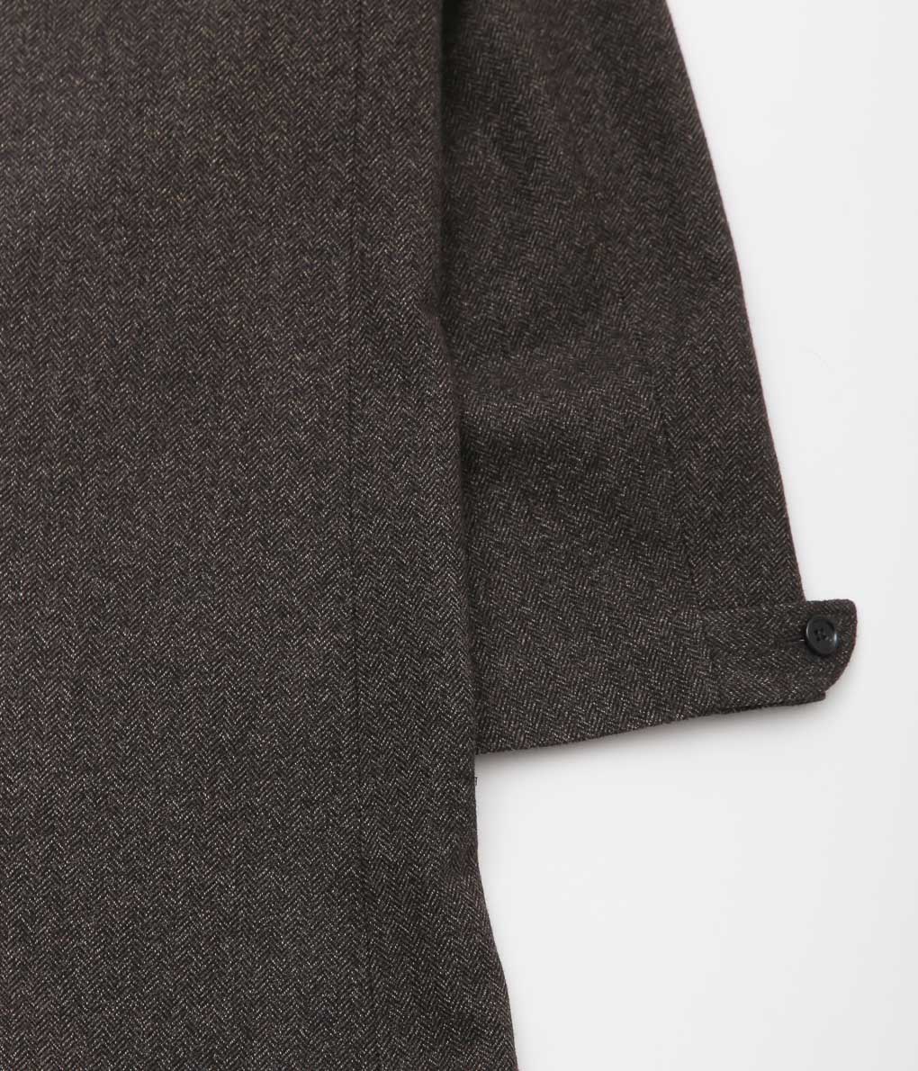 GORSCH ''HERRING BONE WOOL PEAKED LAPEL COAT'' (BISTRE)