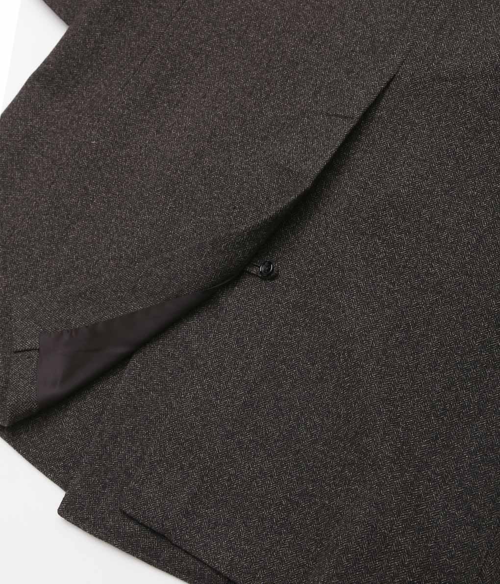 GORSCH ''HERRING BONE WOOL PEAKED LAPEL COAT'' (BISTRE)