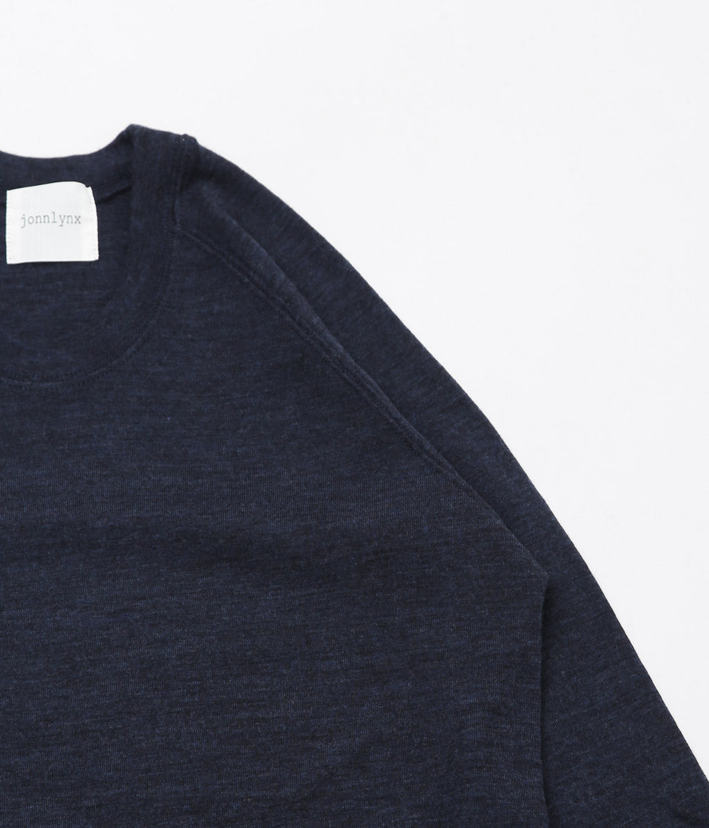 JONNLYNX ''WOOL RIB TEE'' (NAVY)