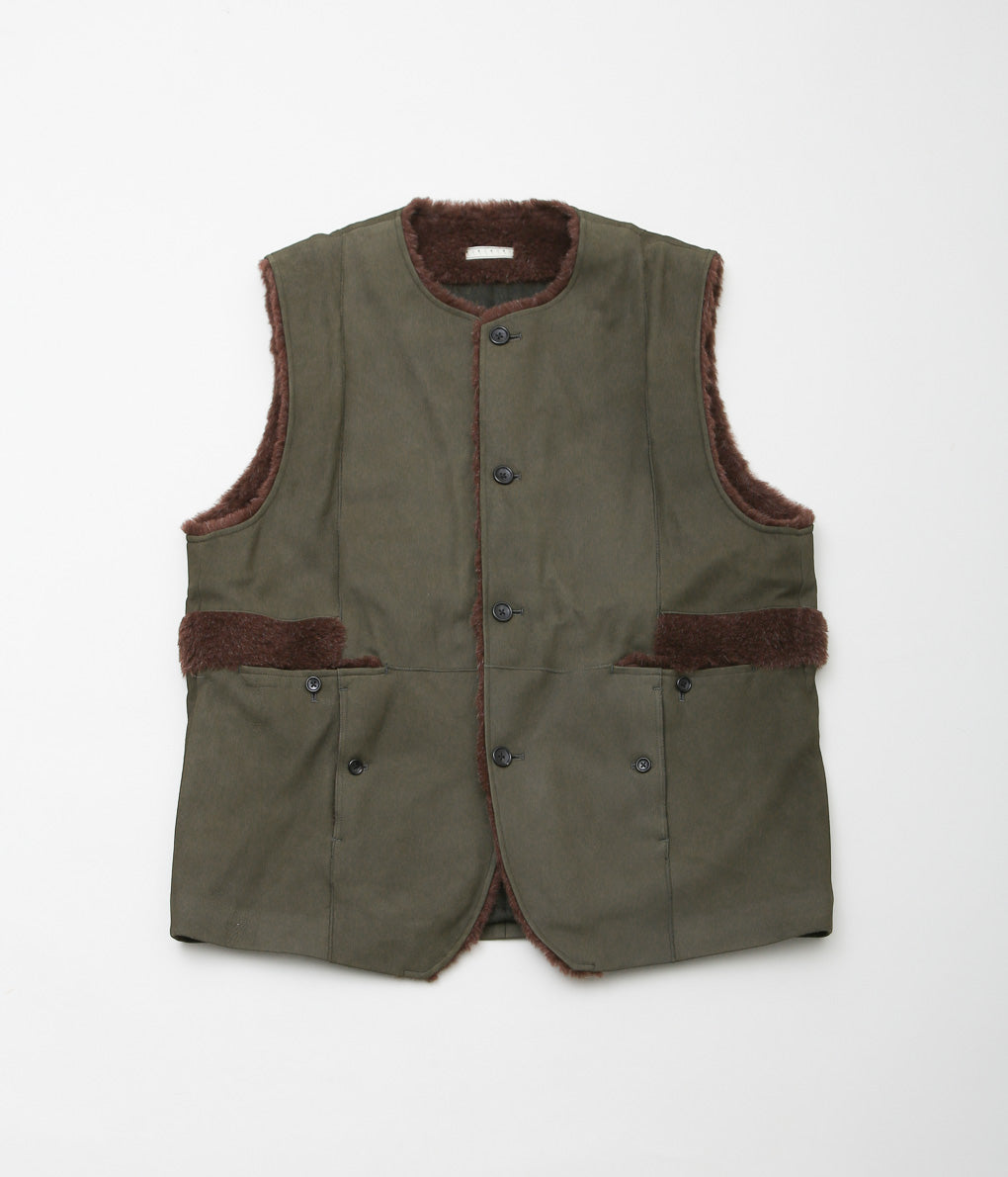 GORSCH ''LAMB LEATHER WAIST COAT'' (KHAKI)