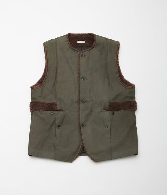 GORSCH ''LAMB LEATHER WAIST COAT'' (KHAKI)