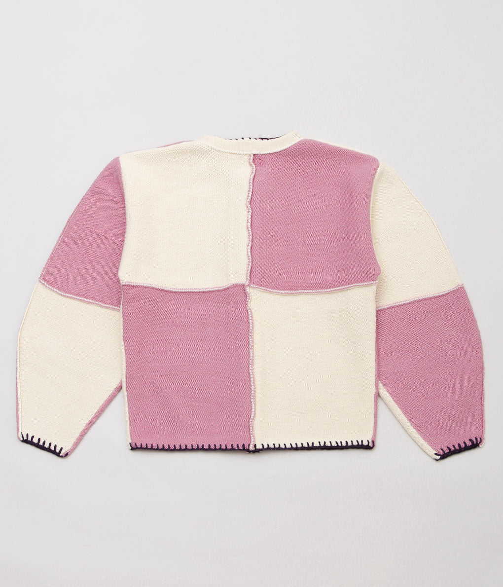 JONNLYNX ''BRITISH YARN CARDIGAN'' (WHITE×PINK)