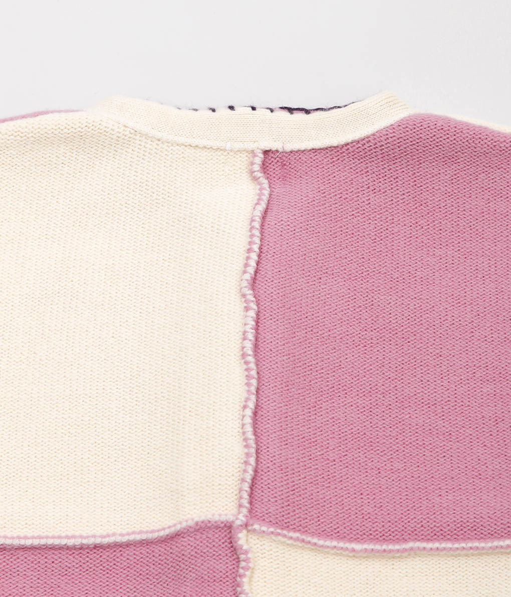 JONNLYNX ''BRITISH YARN CARDIGAN'' (WHITE×PINK)