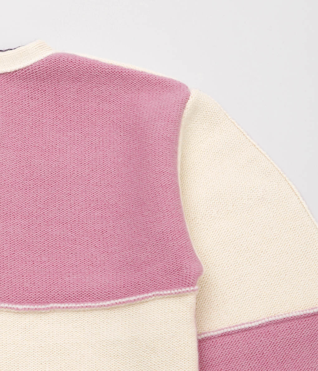 JONNLYNX ''BRITISH YARN CARDIGAN'' (WHITE×PINK)