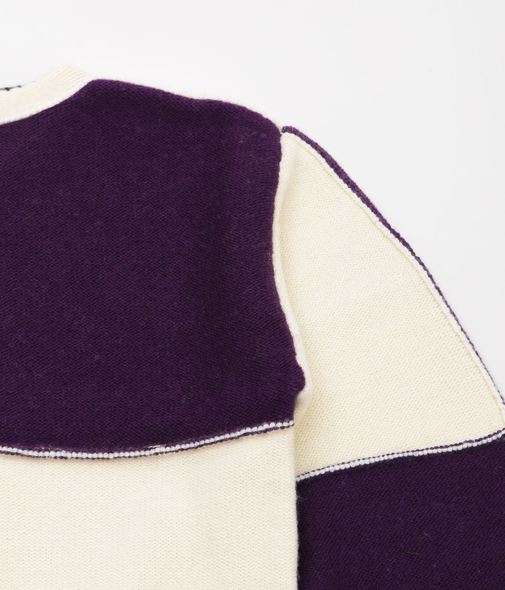 JONNLYNX ''BRITISH YARN CARDIGAN'' (WHITE×PULPLE)