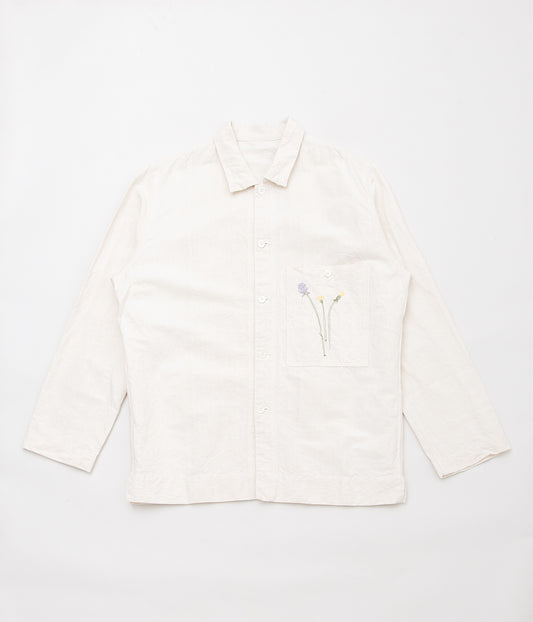 OLIVER CHURCH ''OVER SHIRT (MIXED FLOWER EMBROIDERY)'' (NATURAL)