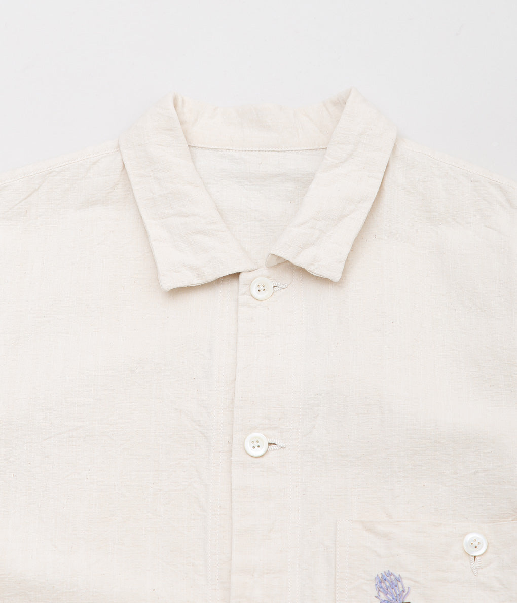 OLIVER CHURCH ''OVER SHIRT (MIXED FLOWER EMBROIDERY)'' (NATURAL)