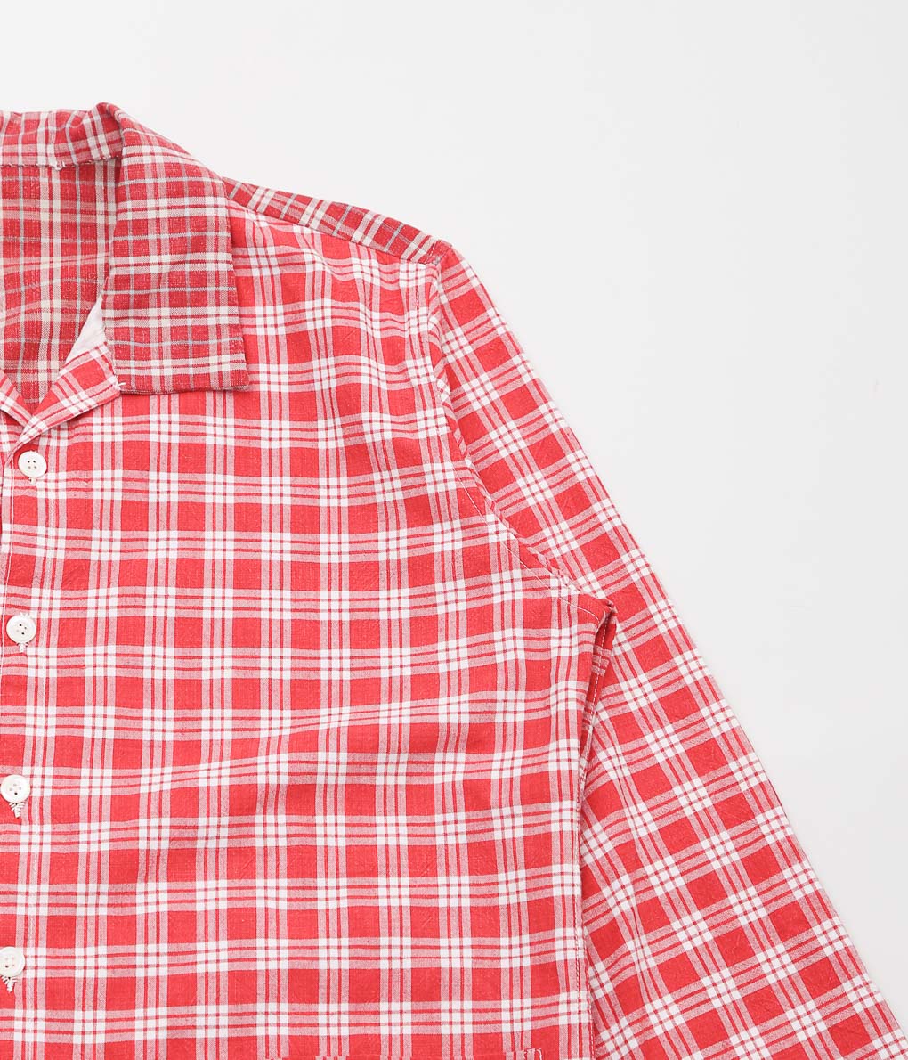 OLIVER CHURCH ''POCKETS SHIRT LINED (ANTIQUE KELSCH)'' (RED CHECK)