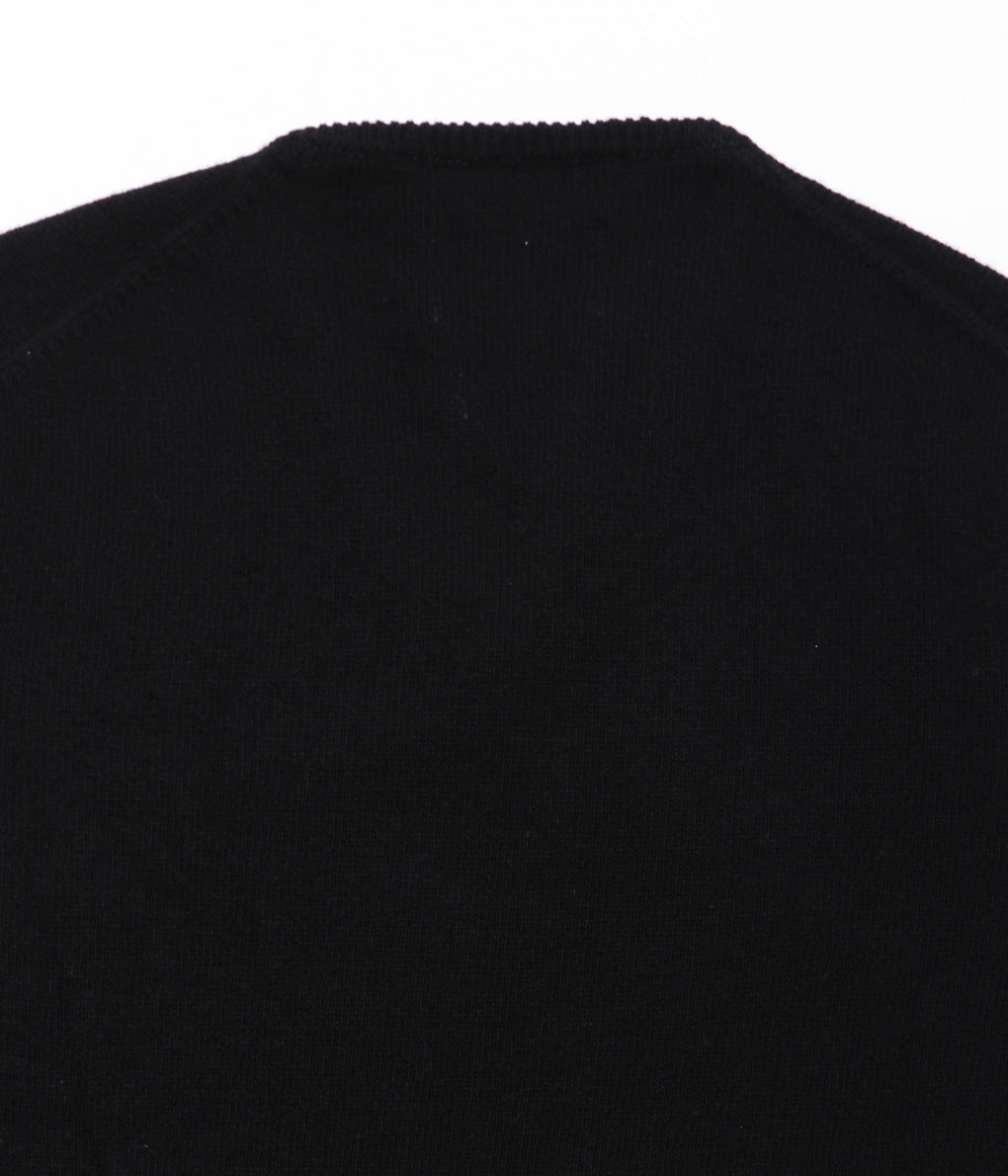 CORGI ''NEW STYLE 2PLY WOOL DEEP VEE PLAIN P/O'' (BLACK)