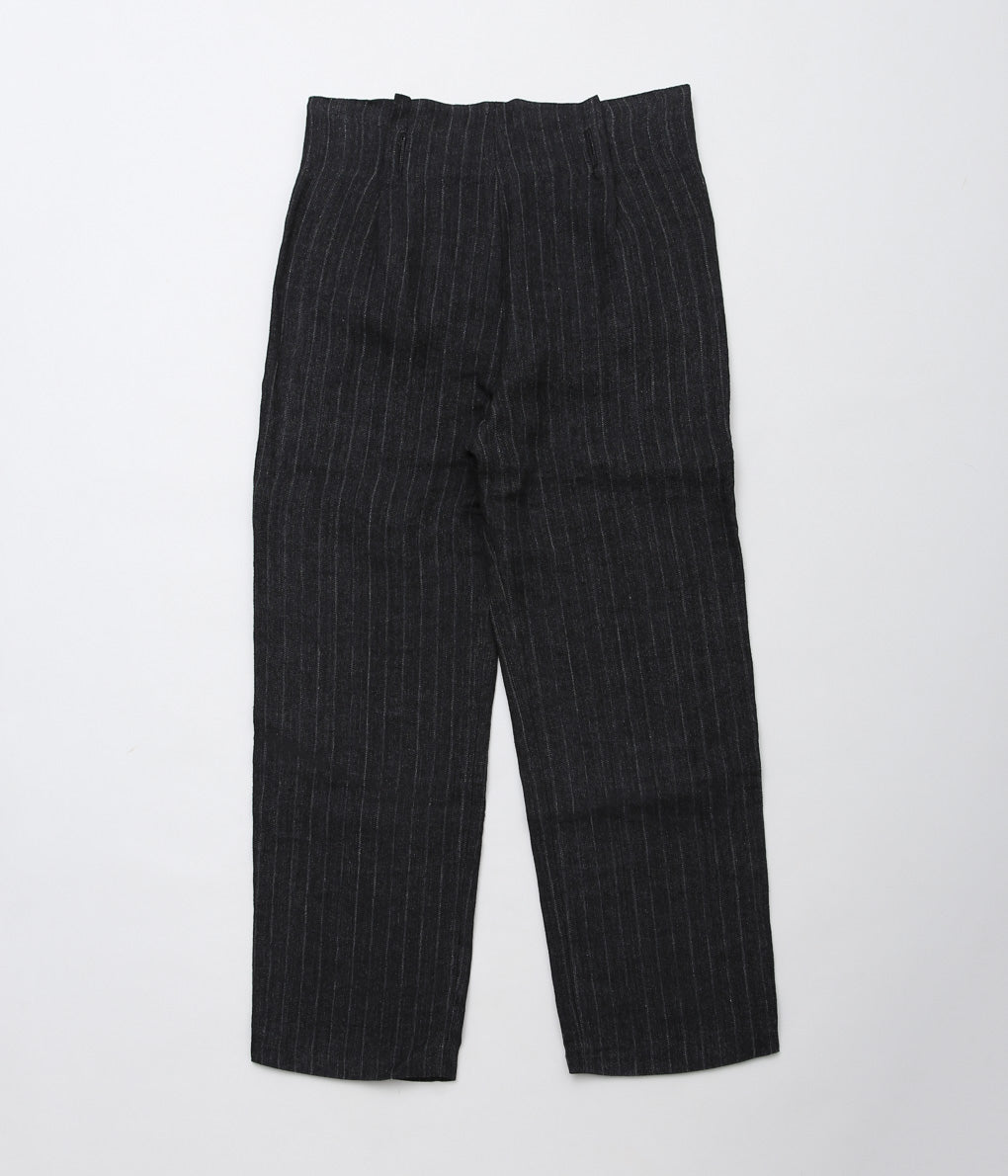 K`ANG ''UNISEX PLEATED-WAIST WIDE FIT TROUSERS'' (DARK GREY)