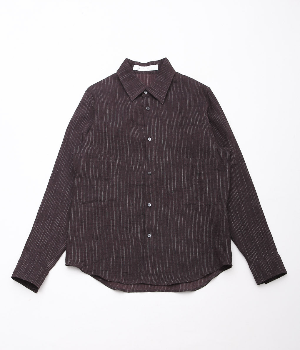 K`ANG ''UNISEX OVERSIZE 2-PATCH-POCKET SHIRT'' (DARK AUBERGINE)