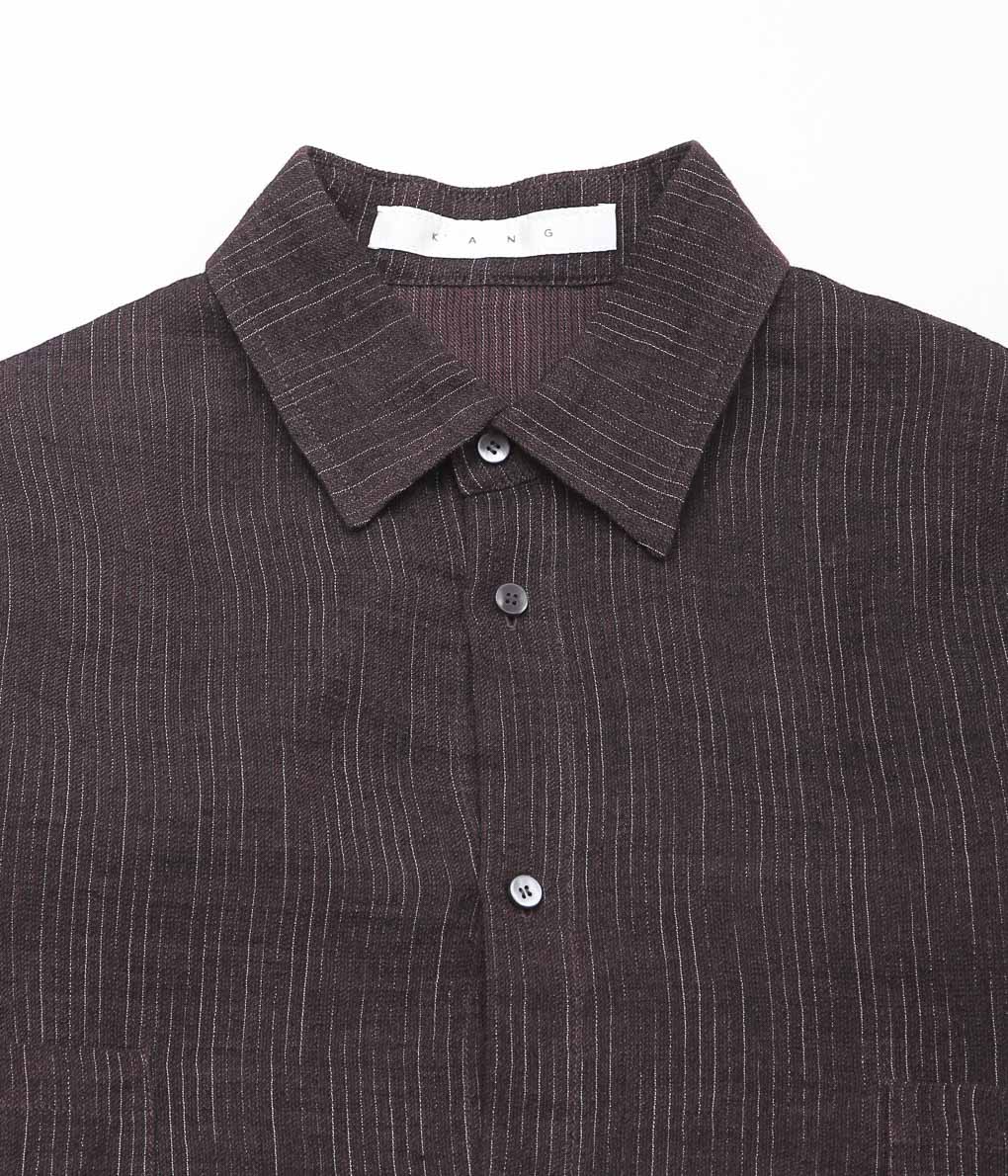 K`ANG ''UNISEX OVERSIZE 2-PATCH-POCKET SHIRT'' (DARK AUBERGINE)