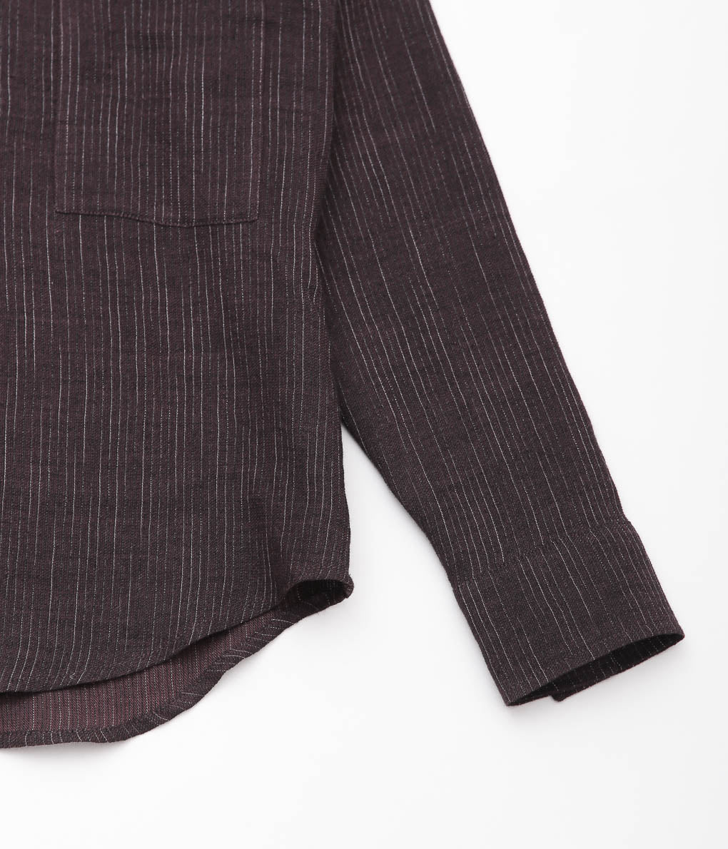 K`ANG ''UNISEX OVERSIZE 2-PATCH-POCKET SHIRT'' (DARK AUBERGINE)