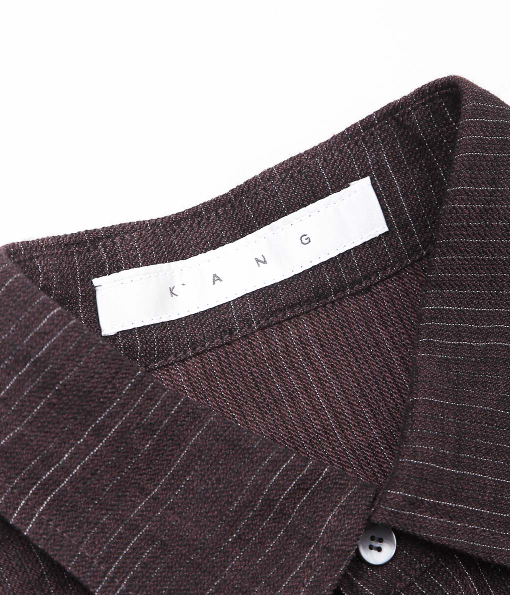 K`ANG ''UNISEX OVERSIZE 2-PATCH-POCKET SHIRT'' (DARK AUBERGINE)