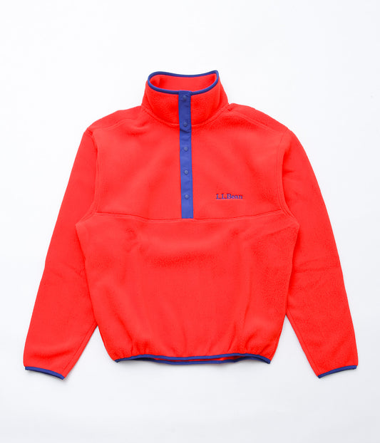 L.L. BEAN ''BEAN'S CLASSIC SNAP FLEECE II PULLOVER ADULTS'' (LOBSTER RED)