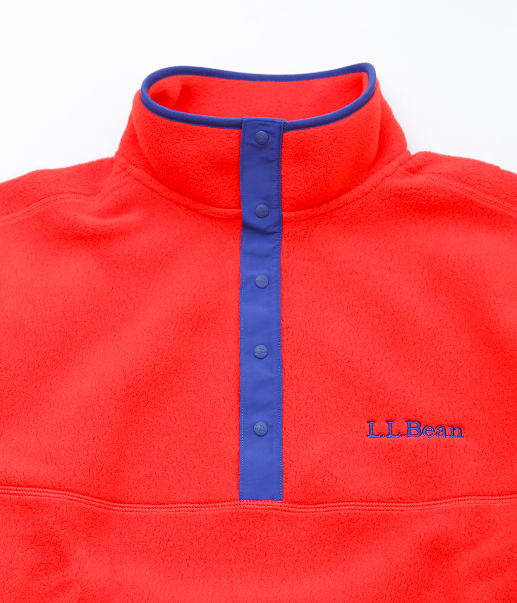 L.L. BEAN ''BEAN'S CLASSIC SNAP FLEECE II PULLOVER ADULTS'' (LOBSTER RED)