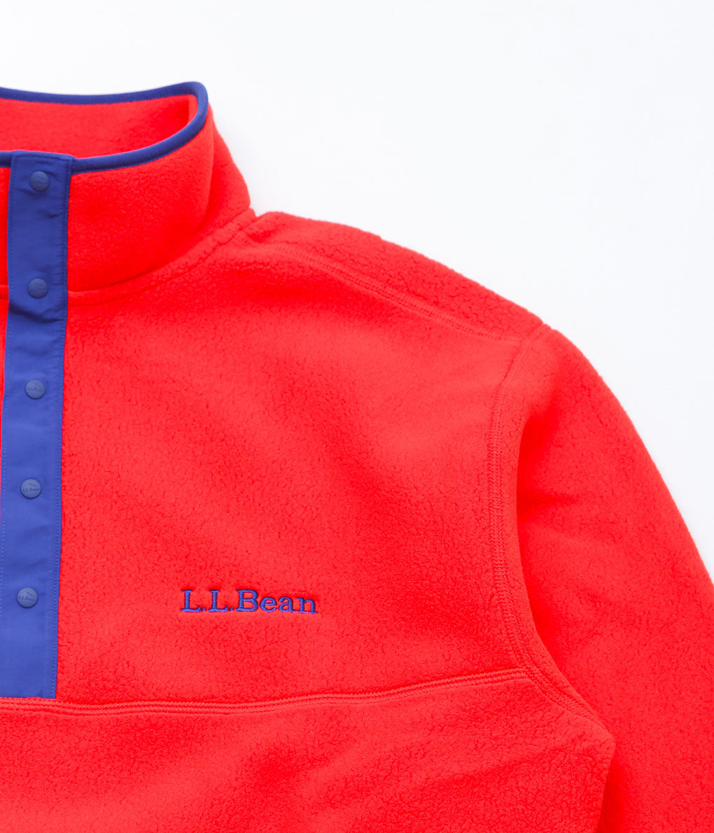 L.L. BEAN ''BEAN'S CLASSIC SNAP FLEECE II PULLOVER ADULTS'' (LOBSTER RED)