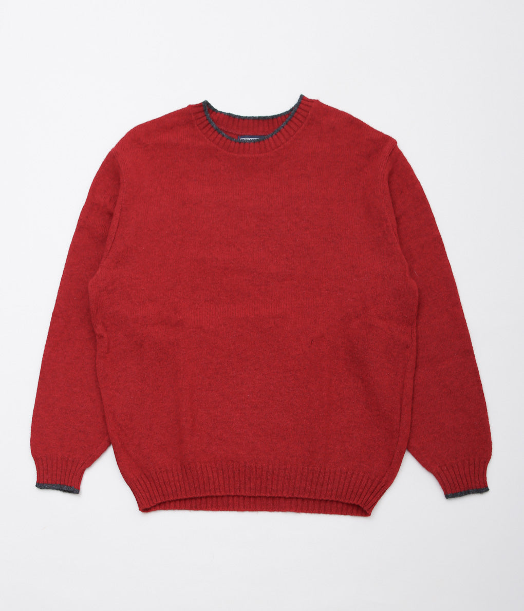 USED&amp;VINTAGE ''LAND'SEND WOOL SWATER'' (RED)