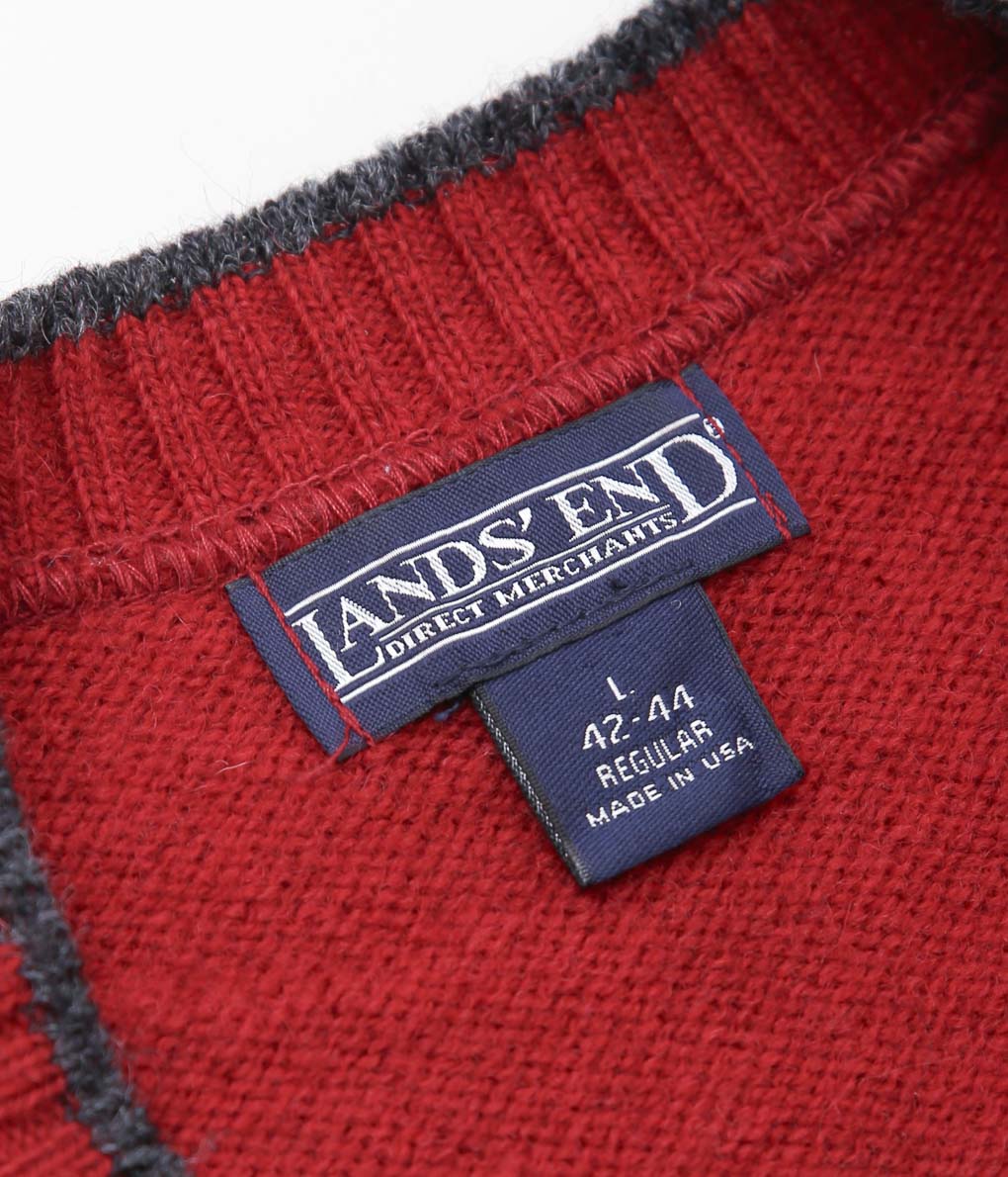 USED&amp;VINTAGE ''LAND'SEND WOOL SWATER'' (RED)