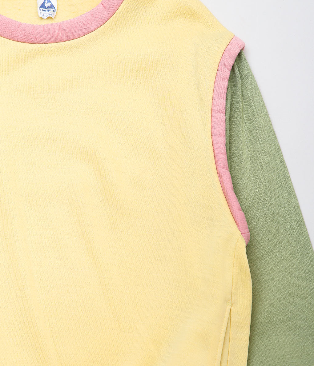 USED&VINTAGE''1980's LE COQ SPORTIF C/N SWEATSHIRT'' (YELLOW×GREEN)