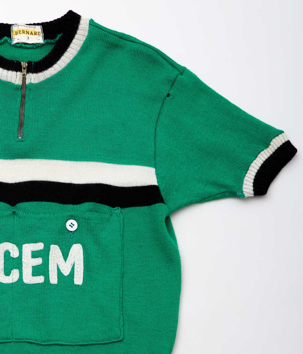 USED&VINTAGE''1950~60's CYCLING WOOL JERSEY'' (GREEN)