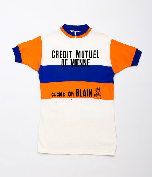 VINTAGE CLOTHING''1960~70's CYCLING WOOL JERSEY'' (ECRU×BLUE×ORANGE)