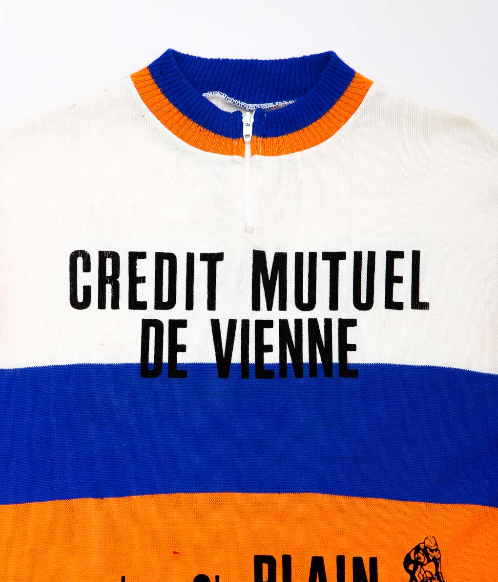 USED&VINTAGE''1960~70's CYCLING WOOL JERSEY'' (ECRU×BLUE×ORANGE)