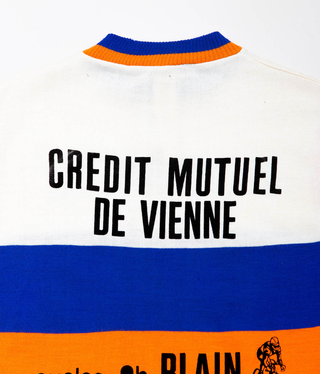 USED&VINTAGE''1960~70's CYCLING WOOL JERSEY'' (ECRU×BLUE×ORANGE)