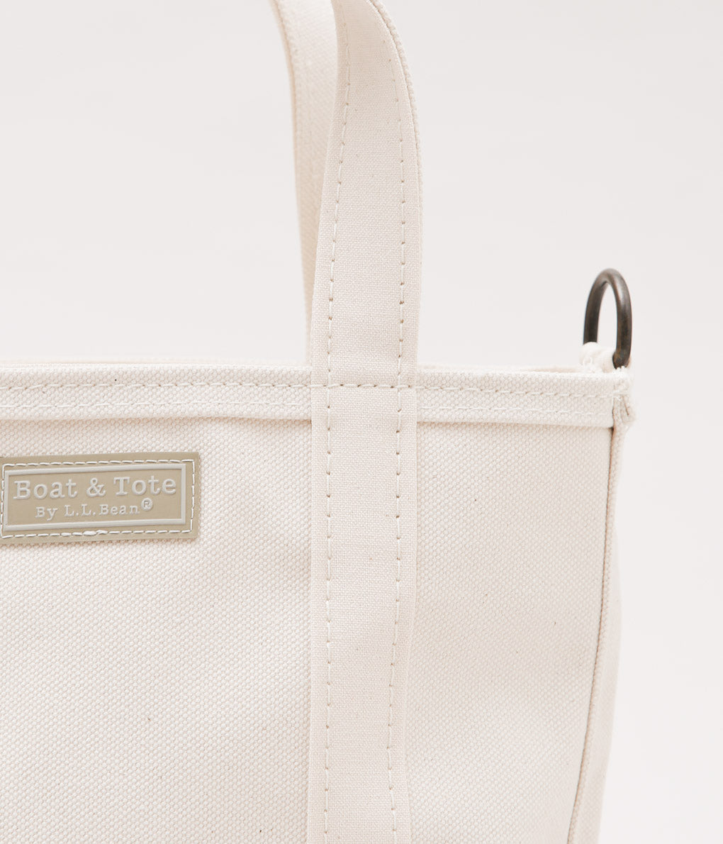 L.L. BEAN ''BOAT AND TOTE 80 CROSSBODY ZIP TOP SMALL'' (NATURAL)