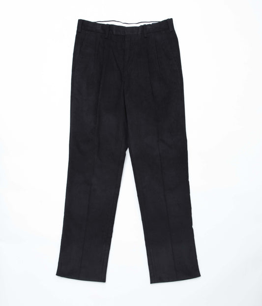 ALL AMERICAN KHAKIS ''DALTON FEATHER CORD DOUBLE PLEATS'' (BLACK CORDUROY)
