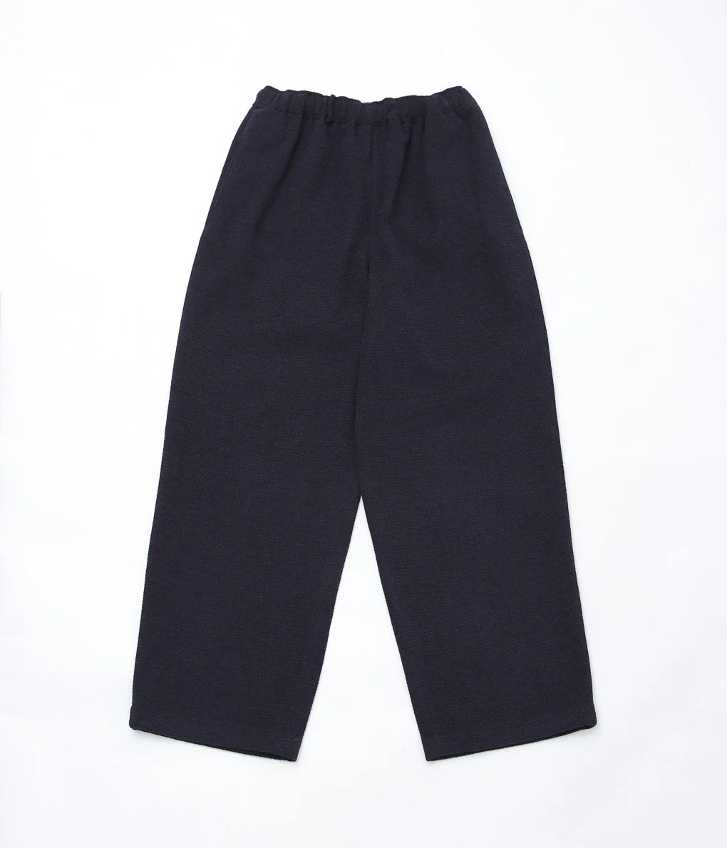 GORSCH ''WOOL RAYON VELVET YARN EASY TROUSERS '' (NAVY)