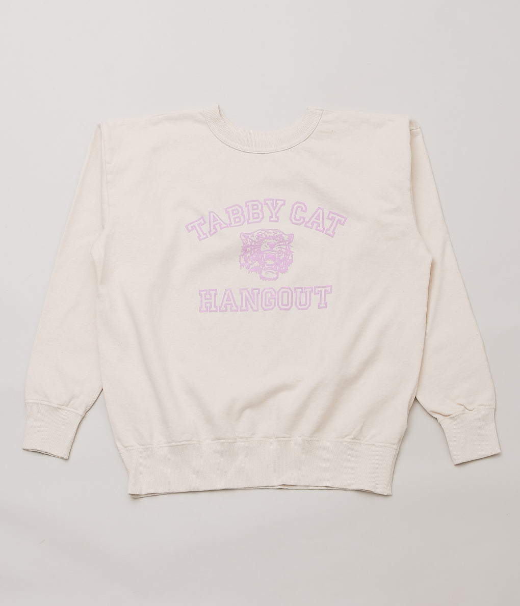 MIXTA ''TABBY CAT HANGOUT CREW SWEAT'' (NATURAL/PURPLE)