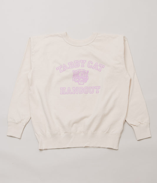 MIXTA ''TABBY CAT HANGOUT CREW SWEAT'' (NATURAL/PURPLE)