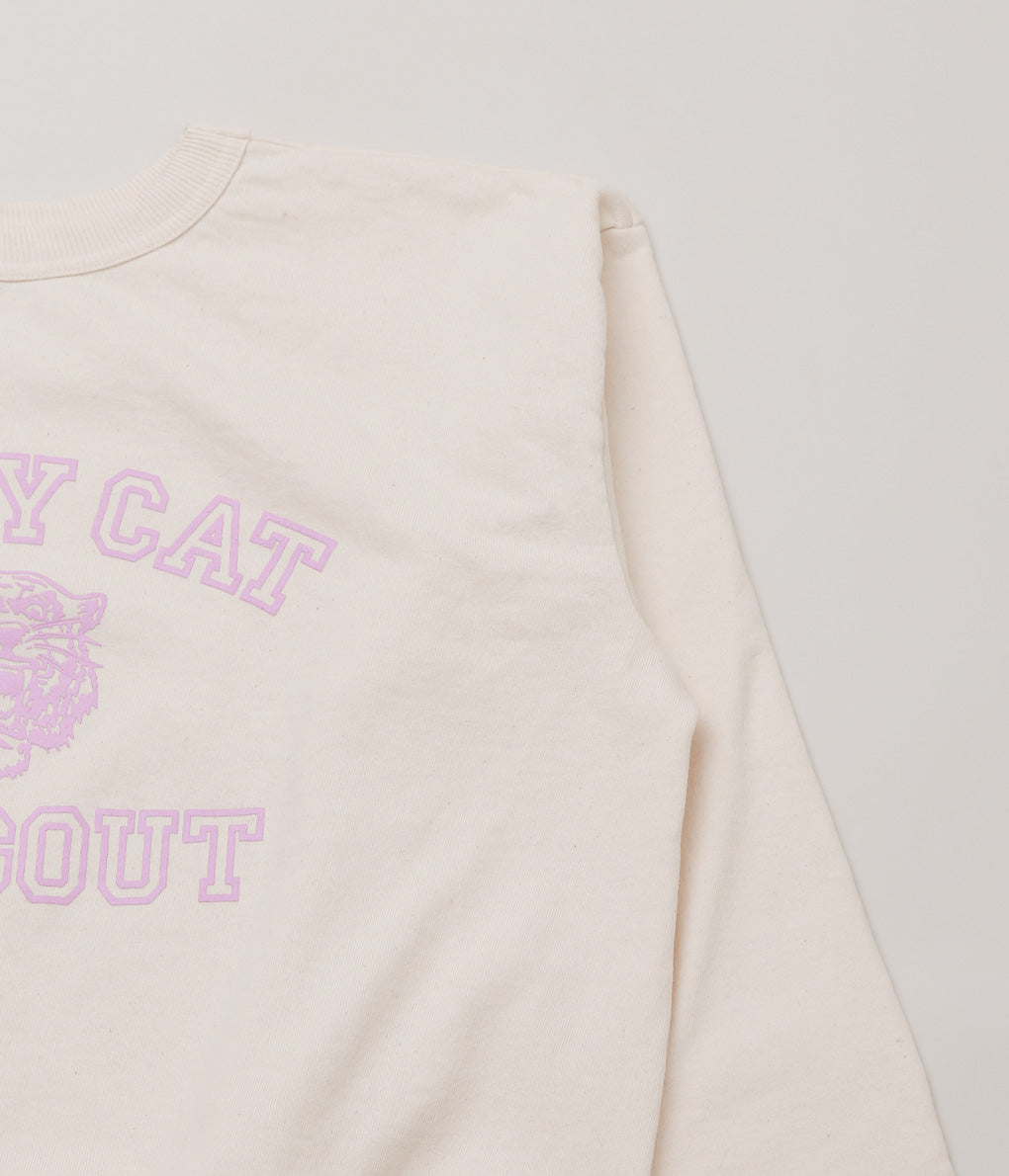 MIXTA ''TABBY CAT HANGOUT CREW SWEAT'' (NATURAL/PURPLE)