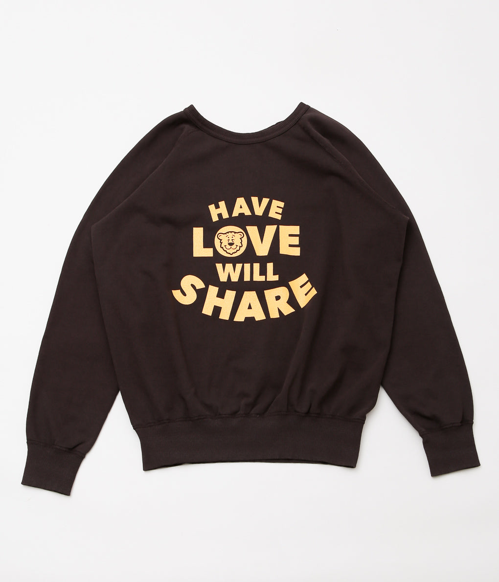 MIXTA ''HAVE LOVE WILL SHARE CREW SWEAT'' (BROWN)