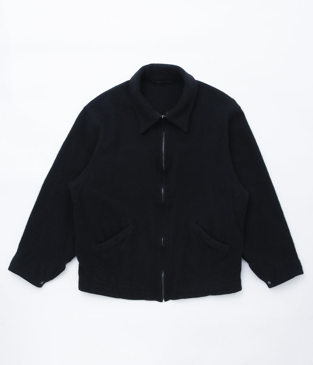 COMOLI ''Fleeced wool zip short jacket'' (BLACK)