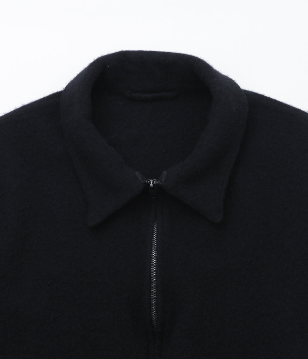 COMOLI ''Fleeced wool zip short jacket'' (BLACK)