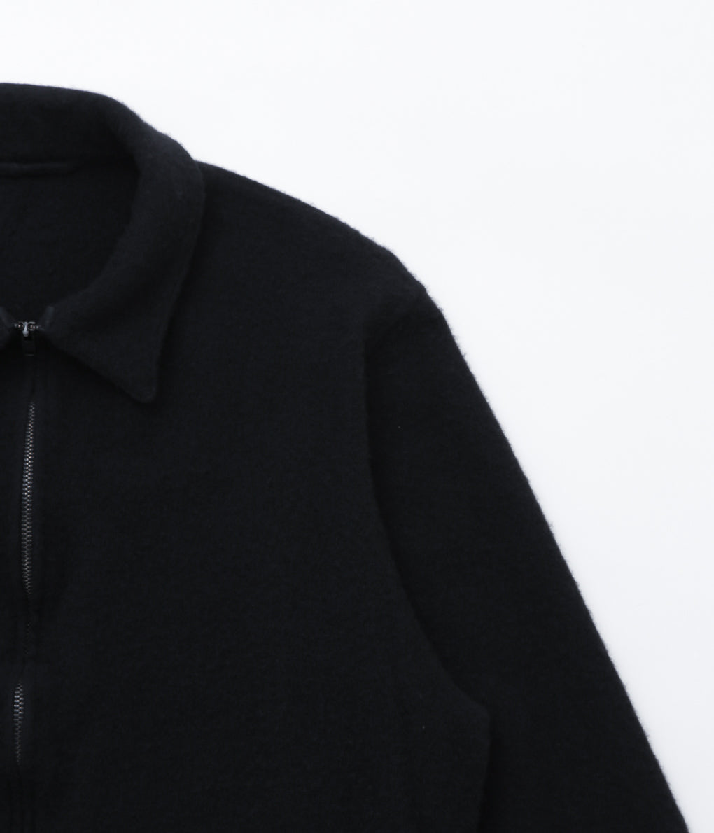 COMOLI ''Fleeced wool zip short jacket'' (BLACK)