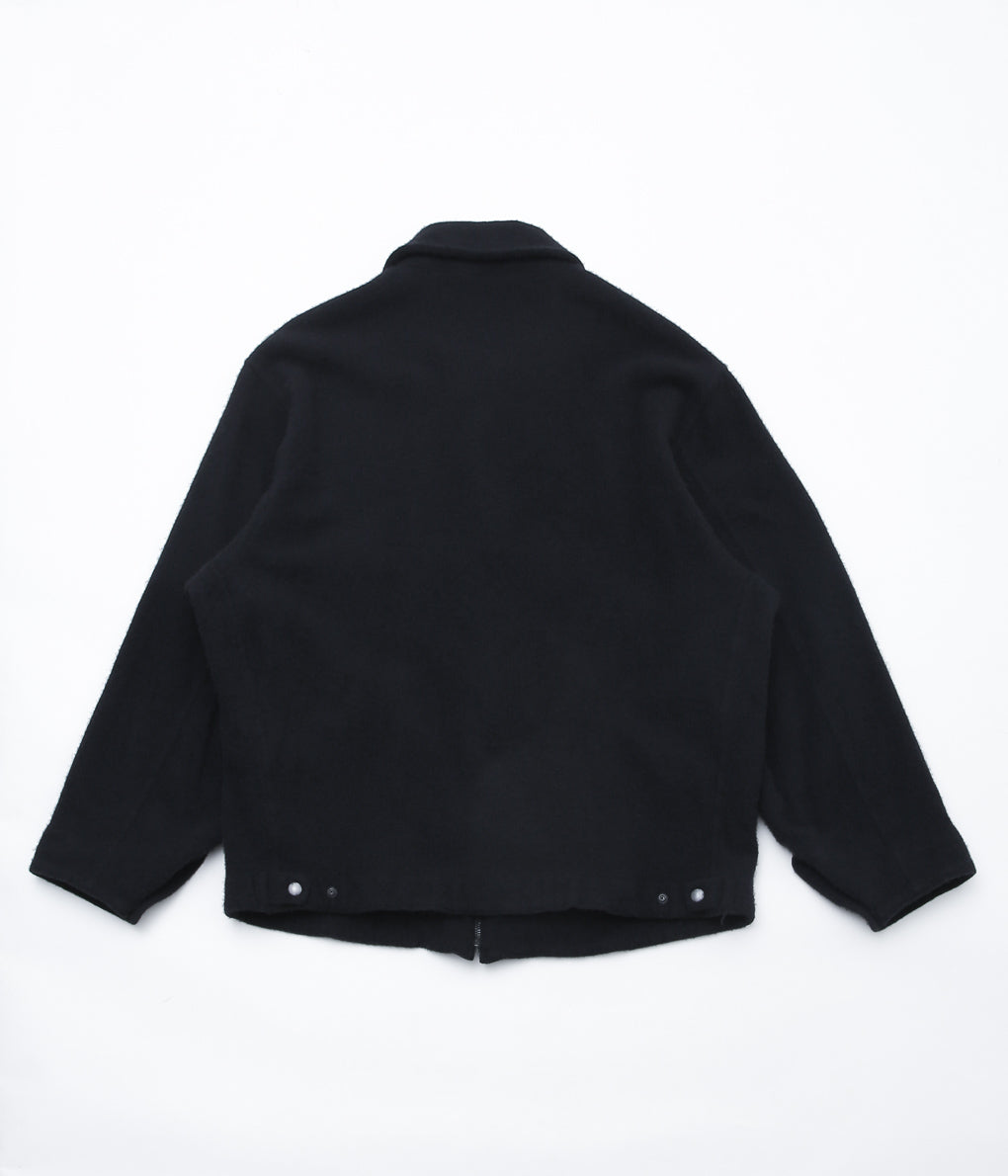 COMOLI ''Fleeced wool zip short jacket'' (BLACK)