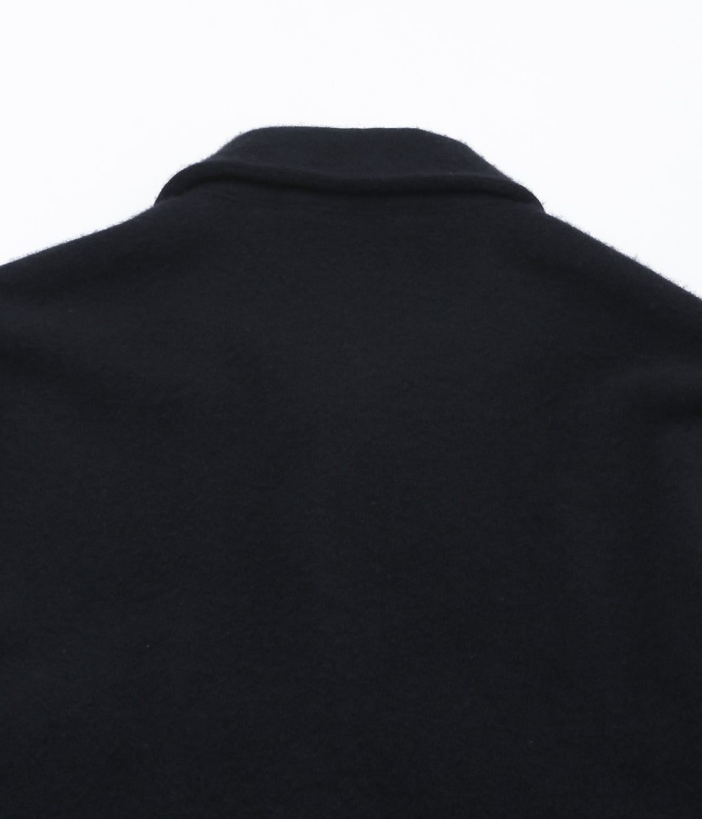 COMOLI ''Fleeced wool zip short jacket'' (BLACK)