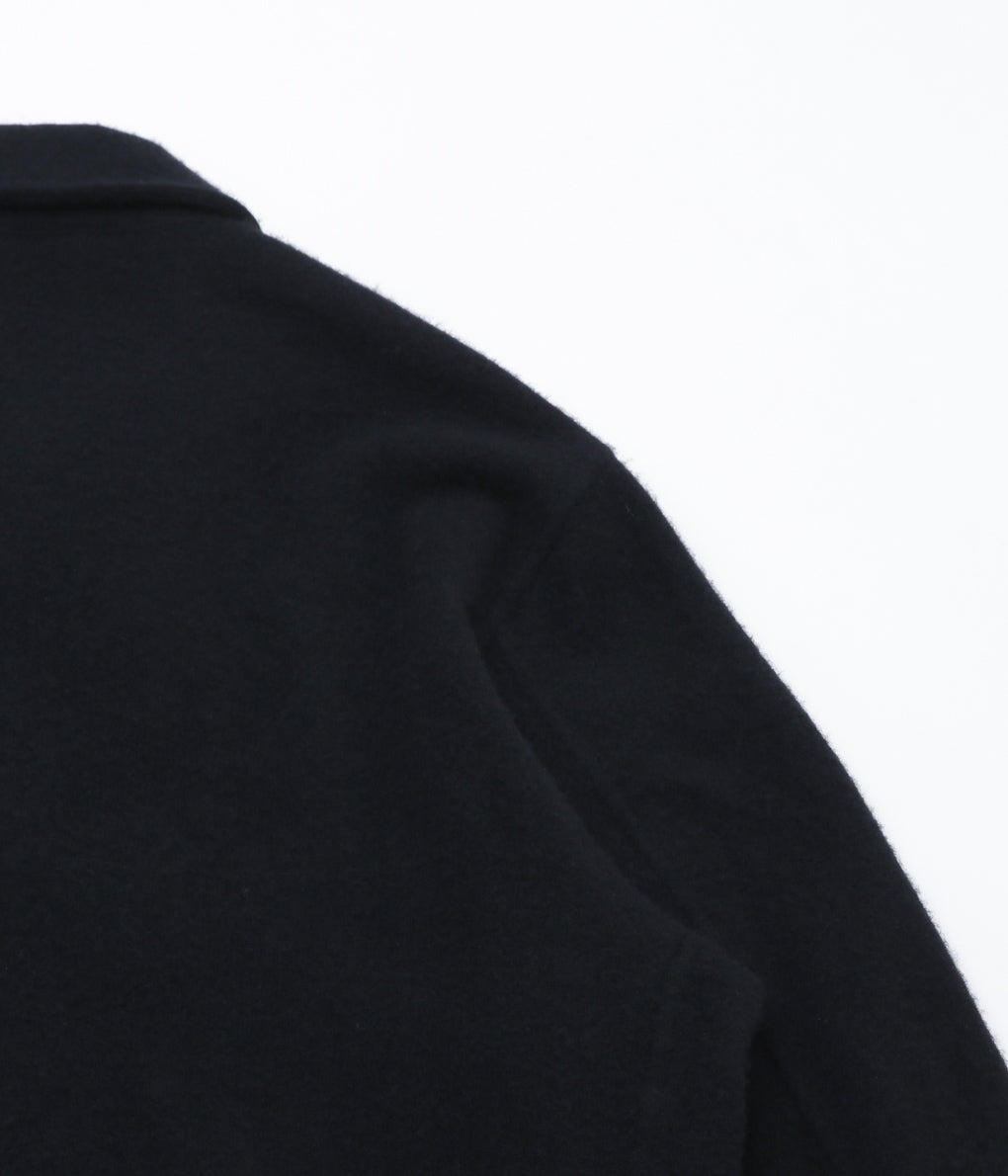 COMOLI ''Fleeced wool zip short jacket'' (BLACK)