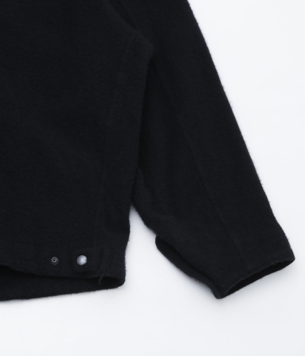 COMOLI ''Fleeced wool zip short jacket'' (BLACK)